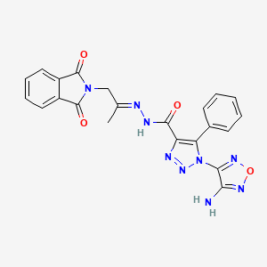 1-(4-amino-1,2,5-oxadiazol-3-yl)-N'-[(2E)-1-(1,3-dioxo-1,3-dihydro-2H-isoindol-2-yl)propan-2-ylidene]-5-phenyl-1H-1,2,3-triazole-4-carbohydrazide