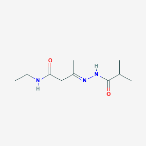 (3E)-N-ethyl-3-[2-(2-methylpropanoyl)hydrazinylidene]butanamide