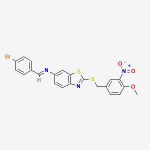 N-[(E)-(4-bromophenyl)methylidene]-2-[(4-methoxy-3-nitrobenzyl)sulfanyl]-1,3-benzothiazol-6-amine