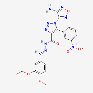 1-(4-amino-1,2,5-oxadiazol-3-yl)-N'-[(E)-(3-ethoxy-4-methoxyphenyl)methylidene]-5-(3-nitrophenyl)-1H-1,2,3-triazole-4-carbohydrazide