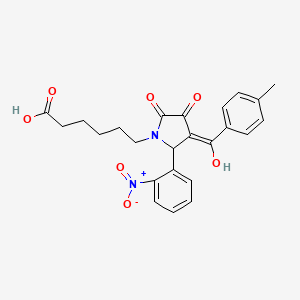 6-[3-hydroxy-4-(4-methylbenzoyl)-5-(2-nitrophenyl)-2-oxo-2,5-dihydro-1H-pyrrol-1-yl]hexanoic acid