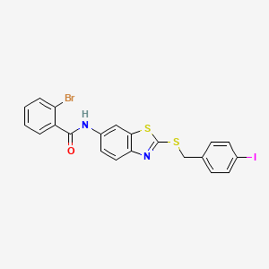 2-bromo-N-{2-[(4-iodobenzyl)sulfanyl]-1,3-benzothiazol-6-yl}benzamide