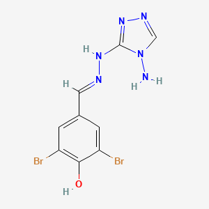 4-{(E)-[2-(4-amino-4H-1,2,4-triazol-3-yl)hydrazinylidene]methyl}-2,6-dibromophenol