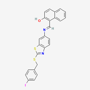 1-{[(2-{[(4-Iodophenyl)methyl]sulfanyl}-1,3-benzothiazol-6-yl)amino]methylidene}naphthalen-2(1H)-one