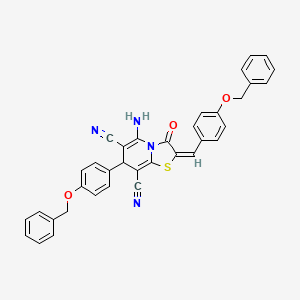 (2E)-5-amino-2-[4-(benzyloxy)benzylidene]-7-[4-(benzyloxy)phenyl]-3-oxo-2,3-dihydro-7H-[1,3]thiazolo[3,2-a]pyridine-6,8-dicarbonitrile