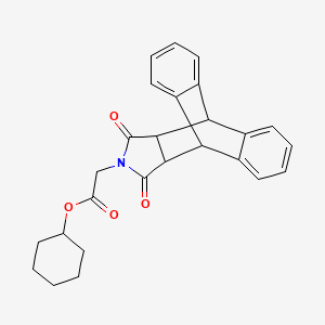 Cyclohexyl (16,18-dioxo-17-azapentacyclo[6.6.5.0~2,7~.0~9,14~.0~15,19~]nonadeca-2,4,6,9,11,13-hexaen-17-yl)acetate (non-preferred name)