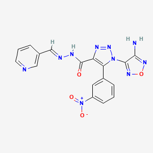 1-(4-amino-1,2,5-oxadiazol-3-yl)-5-(3-nitrophenyl)-N'-[(E)-pyridin-3-ylmethylidene]-1H-1,2,3-triazole-4-carbohydrazide