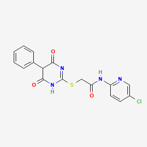 N-(5-chloropyridin-2-yl)-2-[(4,6-dioxo-5-phenyl-1,4,5,6-tetrahydropyrimidin-2-yl)sulfanyl]acetamide