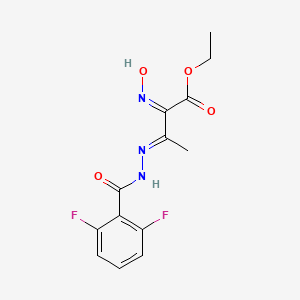 Butanoic acid, 3-(2,6-difluorobenzoylhydrazino)-2-hydroximino-, ethyl ester