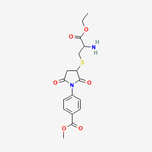 Methyl 4-{3-[(2-amino-3-ethoxy-3-oxopropyl)sulfanyl]-2,5-dioxopyrrolidin-1-yl}benzoate