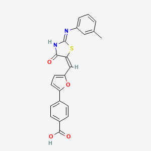 4-{5-[(E)-{(2Z)-2-[(3-methylphenyl)imino]-4-oxo-1,3-thiazolidin-5-ylidene}methyl]furan-2-yl}benzoic acid