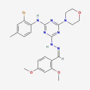 N-(2-bromo-4-methylphenyl)-4-[(2Z)-2-(2,4-dimethoxybenzylidene)hydrazinyl]-6-(morpholin-4-yl)-1,3,5-triazin-2-amine