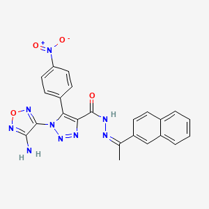 1-(4-amino-1,2,5-oxadiazol-3-yl)-N'-[(1Z)-1-(naphthalen-2-yl)ethylidene]-5-(4-nitrophenyl)-1H-1,2,3-triazole-4-carbohydrazide