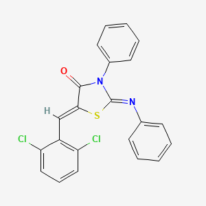 (2E,5Z)-5-(2,6-dichlorobenzylidene)-3-phenyl-2-(phenylimino)-1,3-thiazolidin-4-one