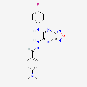 6-{(2E)-2-[4-(dimethylamino)benzylidene]hydrazinyl}-N-(4-fluorophenyl)[1,2,5]oxadiazolo[3,4-b]pyrazin-5-amine