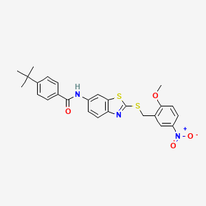 4-tert-butyl-N-{2-[(2-methoxy-5-nitrobenzyl)sulfanyl]-1,3-benzothiazol-6-yl}benzamide