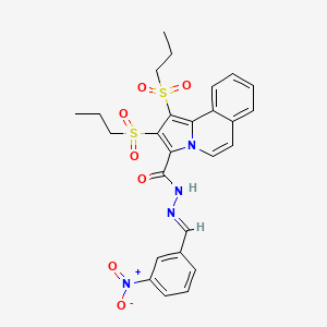 N'-[(E)-(3-nitrophenyl)methylidene]-1,2-bis(propylsulfonyl)pyrrolo[2,1-a]isoquinoline-3-carbohydrazide