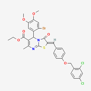 ethyl (2Z)-5-(2-bromo-4,5-dimethoxyphenyl)-2-{4-[(2,4-dichlorobenzyl)oxy]benzylidene}-7-methyl-3-oxo-2,3-dihydro-5H-[1,3]thiazolo[3,2-a]pyrimidine-6-carboxylate