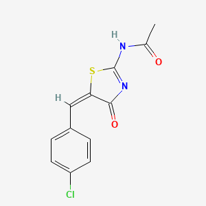 N-[(5E)-5-(4-chlorobenzylidene)-4-oxo-4,5-dihydro-1,3-thiazol-2-yl]acetamide