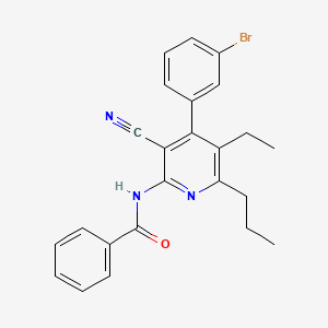 N-[4-(3-bromophenyl)-3-cyano-5-ethyl-6-propylpyridin-2-yl]benzamide