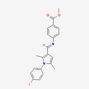 methyl 4-({(E)-[1-(4-iodophenyl)-2,5-dimethyl-1H-pyrrol-3-yl]methylidene}amino)benzoate