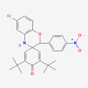 6-Bromo-3',5'-DI-tert-butyl-2-(4-nitrophenyl)-2,4-dihydrospiro[1,4-benzoxazine-3,1'-cyclohexane]-2',5'-dien-4'-one