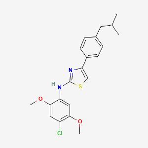 N-(4-chloro-2,5-dimethoxyphenyl)-4-[4-(2-methylpropyl)phenyl]-1,3-thiazol-2-amine