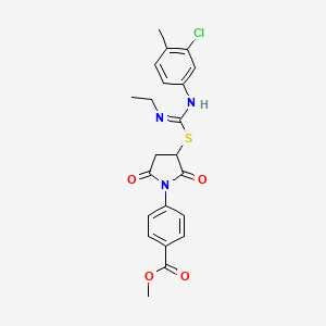 methyl 4-(3-{[N'-(3-chloro-4-methylphenyl)-N-ethylcarbamimidoyl]sulfanyl}-2,5-dioxopyrrolidin-1-yl)benzoate