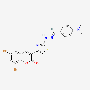 6,8-dibromo-3-(2-{(2E)-2-[4-(dimethylamino)benzylidene]hydrazinyl}-1,3-thiazol-4-yl)-2H-chromen-2-one