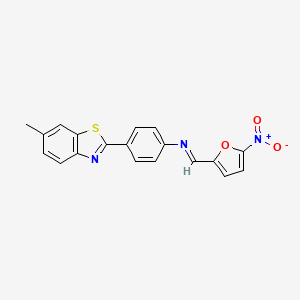 4-(6-methyl-1,3-benzothiazol-2-yl)-N-[(E)-(5-nitrofuran-2-yl)methylidene]aniline