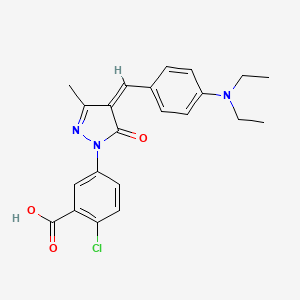 2-chloro-5-{(4Z)-4-[4-(diethylamino)benzylidene]-3-methyl-5-oxo-4,5-dihydro-1H-pyrazol-1-yl}benzoic acid