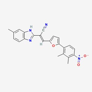 (2E)-3-[5-(2,3-dimethyl-4-nitrophenyl)furan-2-yl]-2-(5-methyl-1H-benzimidazol-2-yl)prop-2-enenitrile