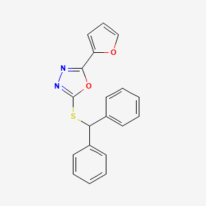 2-Benzhydrylsulfanyl-5-furan-2-yl-[1,3,4]oxadiazole