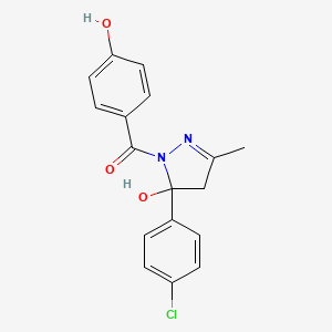 5-(4-Chlorophenyl)-1-(4-hydroxybenzoyl)-3-methyl-4,5-dihydro-1H-pyrazol-5-ol