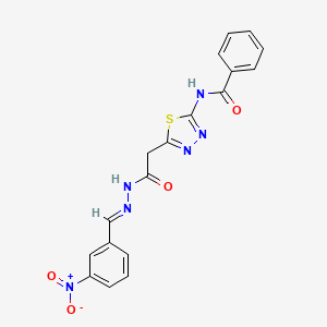 N-(5-{2-[(2E)-2-(3-nitrobenzylidene)hydrazinyl]-2-oxoethyl}-1,3,4-thiadiazol-2-yl)benzamide