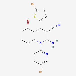 2-Amino-1-(5-bromopyridin-2-yl)-4-(5-bromothiophen-2-yl)-5-oxo-1,4,5,6,7,8-hexahydroquinoline-3-carbonitrile