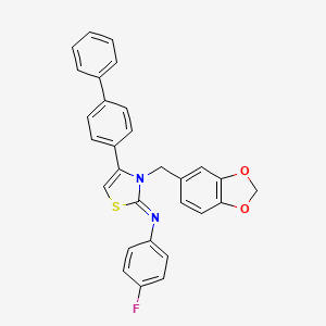 N-[(2Z)-3-(1,3-benzodioxol-5-ylmethyl)-4-(biphenyl-4-yl)-1,3-thiazol-2(3H)-ylidene]-4-fluoroaniline