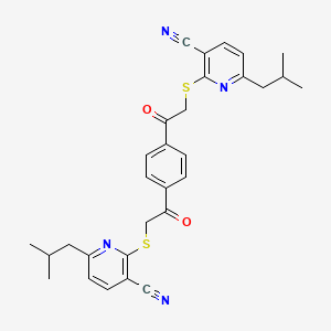 2,2'-{Benzene-1,4-diylbis[(2-oxoethane-2,1-diyl)sulfanediyl]}bis[6-(2-methylpropyl)pyridine-3-carbonitrile]