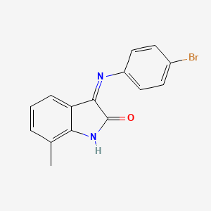 (3Z)-3-[(4-bromophenyl)imino]-7-methyl-1,3-dihydro-2H-indol-2-one