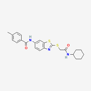 N-(2-{[2-(cyclohexylamino)-2-oxoethyl]sulfanyl}-1,3-benzothiazol-6-yl)-4-methylbenzamide