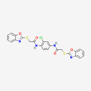 N,N'-(2-chlorobenzene-1,4-diyl)bis[2-(1,3-benzoxazol-2-ylsulfanyl)acetamide]