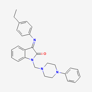 (3Z)-3-[(4-ethylphenyl)imino]-1-[(4-phenylpiperazin-1-yl)methyl]-1,3-dihydro-2H-indol-2-one