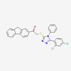 2-{[5-(2,4-dichlorophenyl)-4-phenyl-4H-1,2,4-triazol-3-yl]sulfanyl}-1-(9H-fluoren-2-yl)ethanone