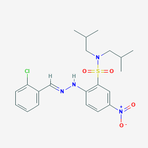 2-[(2E)-2-(2-chlorobenzylidene)hydrazinyl]-N,N-bis(2-methylpropyl)-5-nitrobenzenesulfonamide