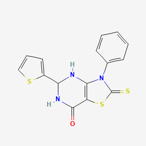 3-phenyl-5-(thiophen-2-yl)-2-thioxo-2,3,5,6-tetrahydro[1,3]thiazolo[4,5-d]pyrimidin-7(4H)-one