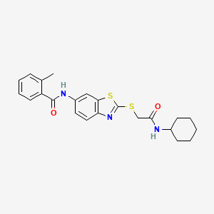 N-(2-{[2-(cyclohexylamino)-2-oxoethyl]sulfanyl}-1,3-benzothiazol-6-yl)-2-methylbenzamide