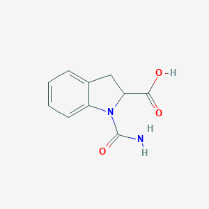 molecular formula C10H10N2O3 B115294 1-Carbamoyl-2,3-dihydro-1H-indole-2-carboxylic acid CAS No. 155883-52-6