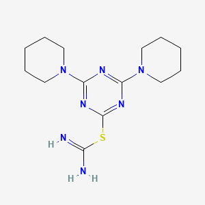 4,6-Di(piperidin-1-yl)-1,3,5-triazin-2-yl carbamimidothioate