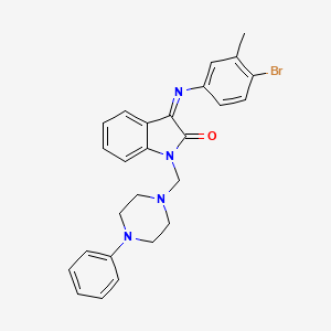 (3E)-3-[(4-bromo-3-methylphenyl)imino]-1-[(4-phenylpiperazin-1-yl)methyl]-1,3-dihydro-2H-indol-2-one