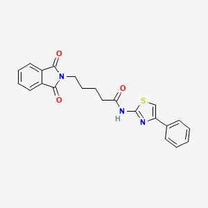 5-(1,3-dioxo-1,3-dihydro-2H-isoindol-2-yl)-N-(4-phenyl-1,3-thiazol-2-yl)pentanamide